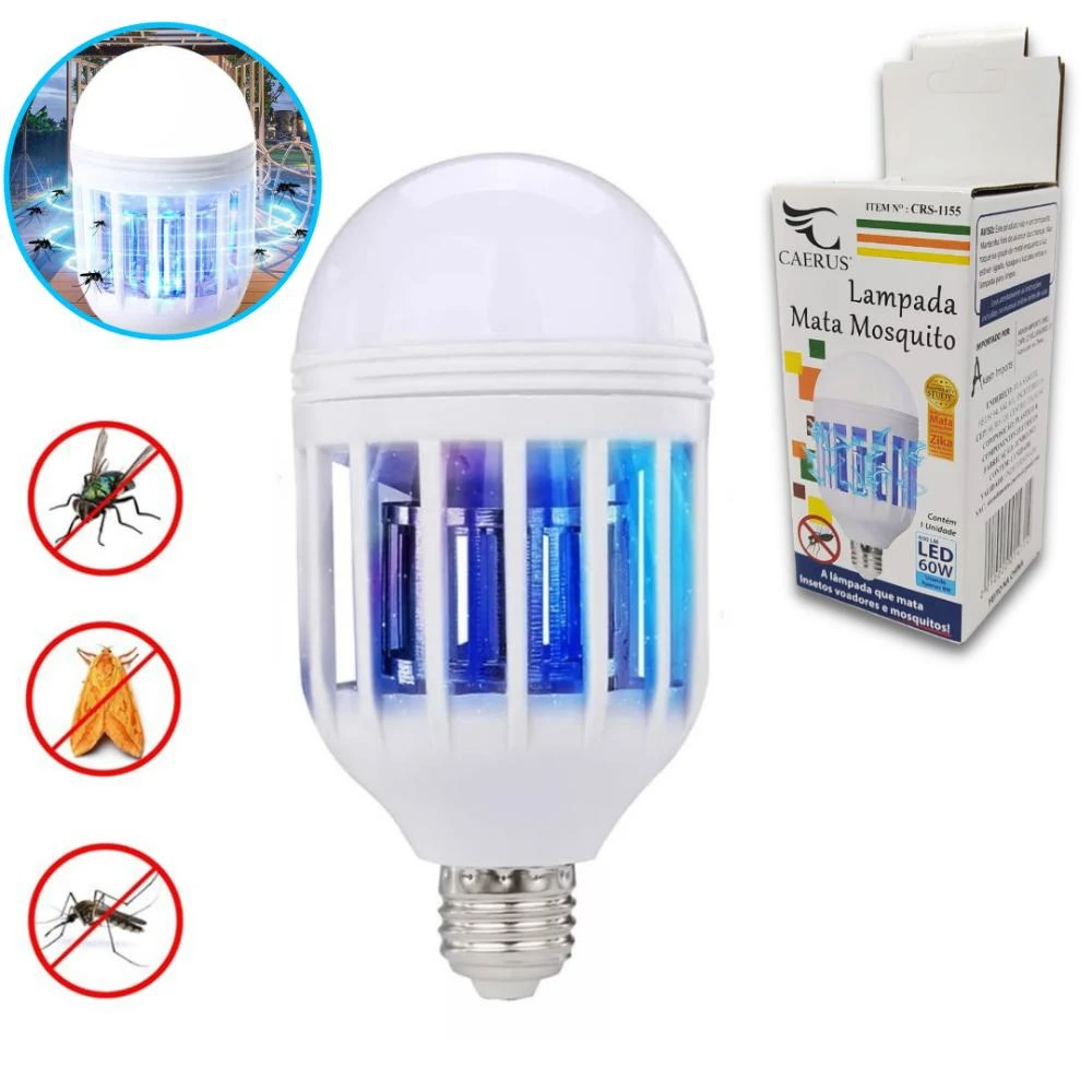 Lâmpada Luz Led Mata Mosquito Pernilongo Insetos Inseticida Repelente Elétrica Cozuti