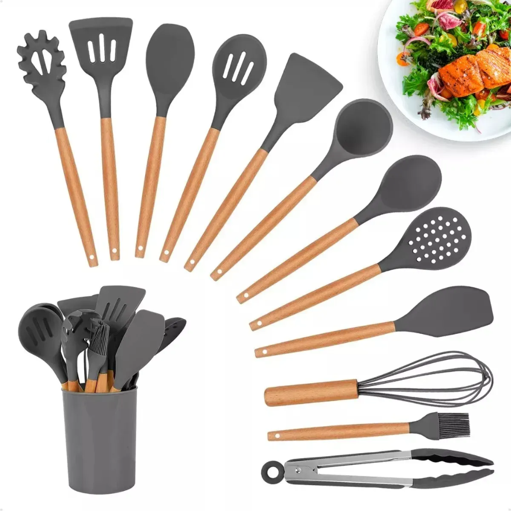 Kit Completo de Utensílios de Silicone: Cozinhe com Estilo e Segurança Cozuti