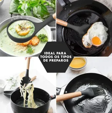 Kit Completo de Utensílios de Silicone: Cozinhe com Estilo e Segurança Cozuti