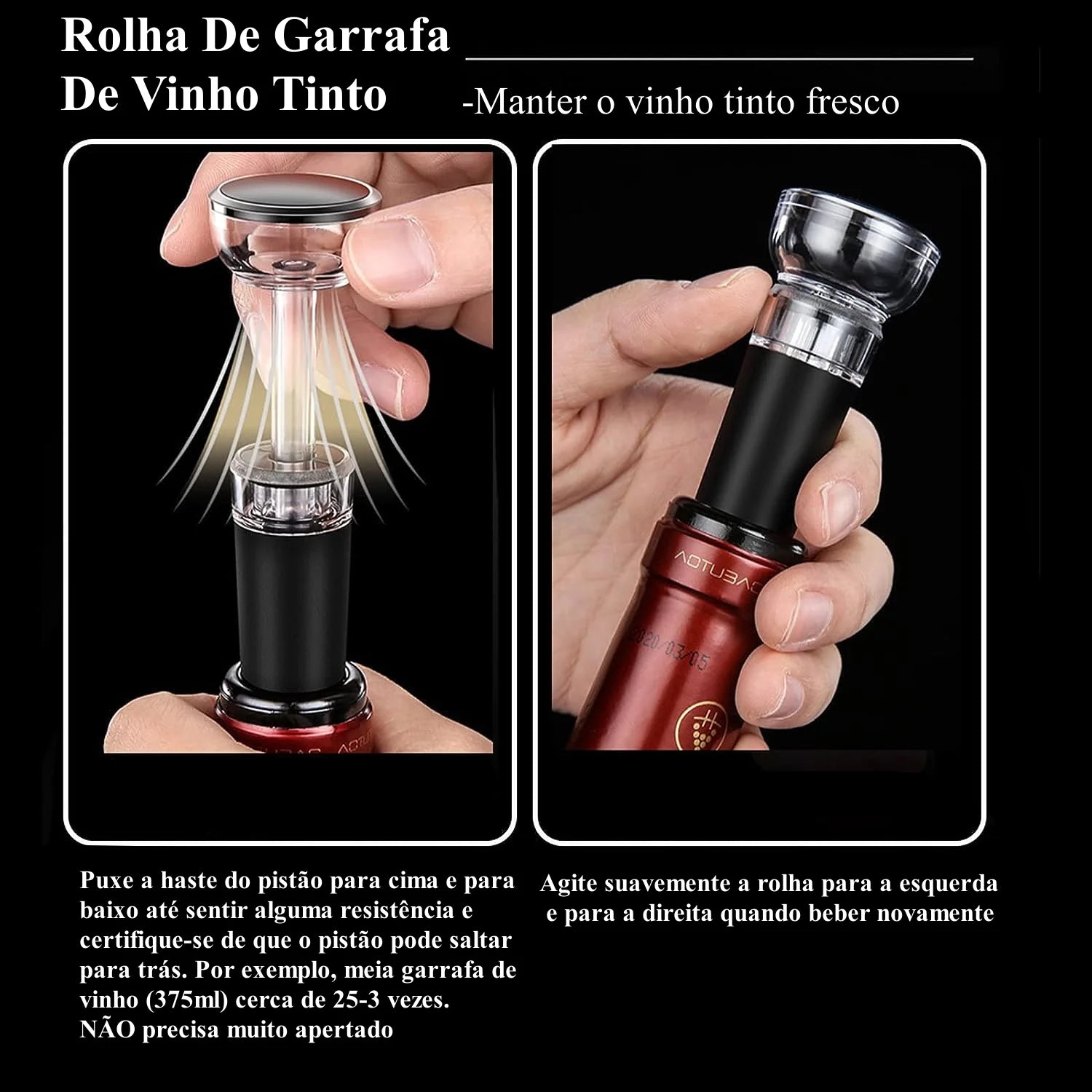 Abridor de Garrafas Elétrico Recarregável para Vinho Tinto, Saca-rolhas, Acess Cozuti