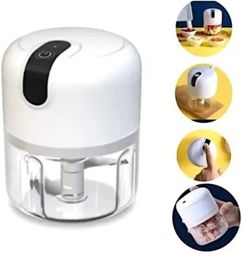 Mini Processador Triturador Elétrico 3 Lâminas Moedor Alho Cebola Carne Vegeta Cozuti