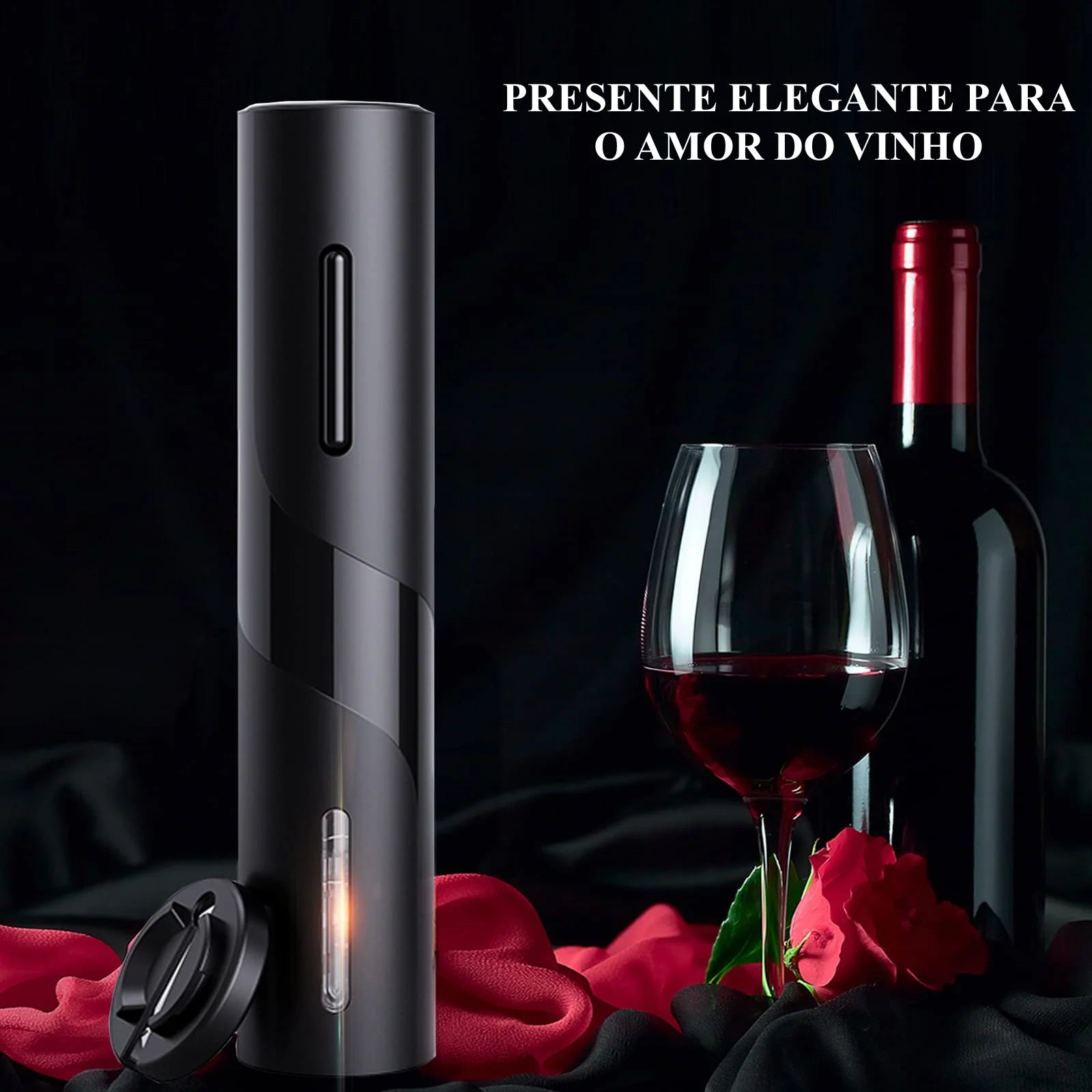 Abridor de Garrafas Elétrico Recarregável para Vinho Tinto, Saca-rolhas, Acess Cozuti