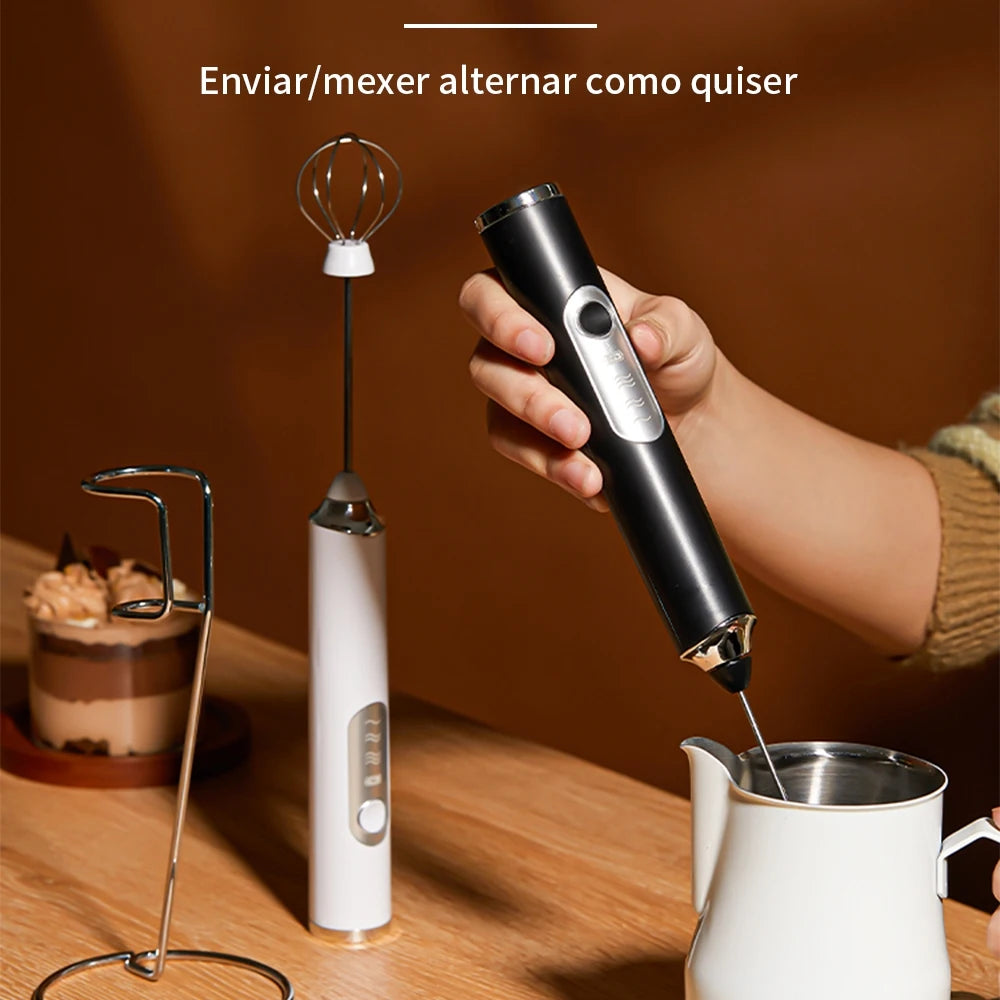 Batedor Misturador Mixer Elétrico para Bebidas Leite Café Clara portátil de O Cozuti
