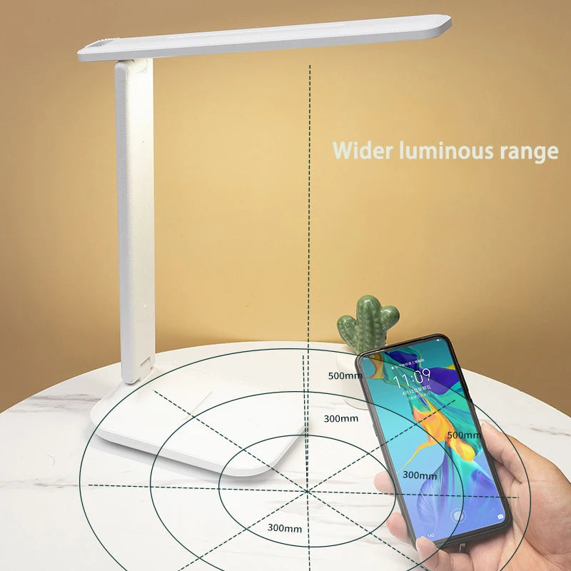 Candeeiro de Mesa LED Regulável Touch, Carregamento USB, 3 Núcleos, Dobrável, Cozuti