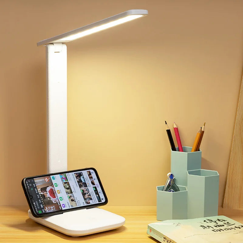Candeeiro de Mesa LED Regulável Touch, Carregamento USB, 3 Núcleos, Dobrável, Cozuti