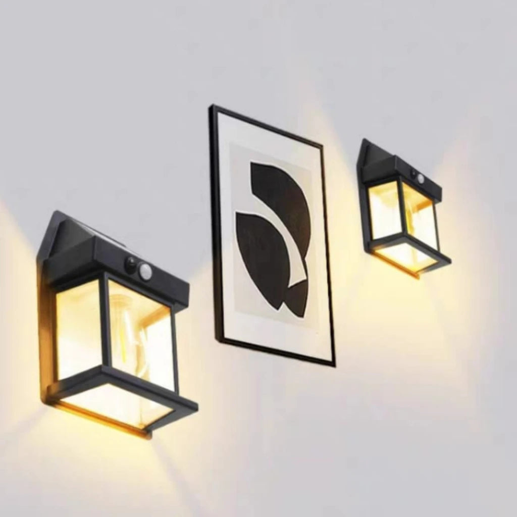 Luminária Solar de Parede Arandela Filamento Colonial Vintage Led Com Sensor De Cozuti