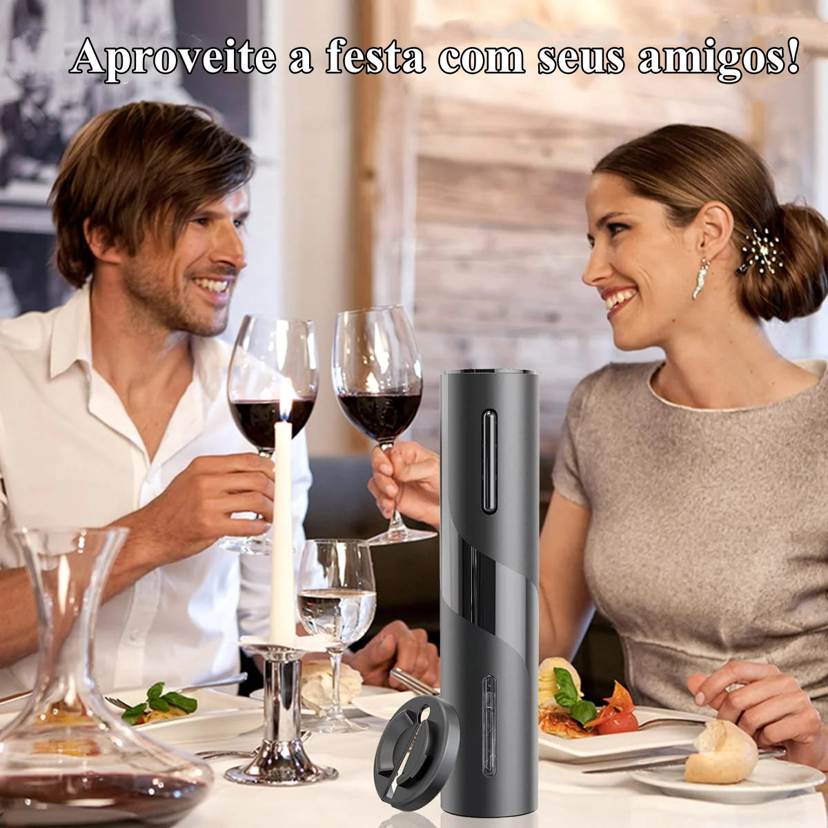 Abridor de Garrafas Elétrico Recarregável para Vinho Tinto, Saca-rolhas, Acess Cozuti