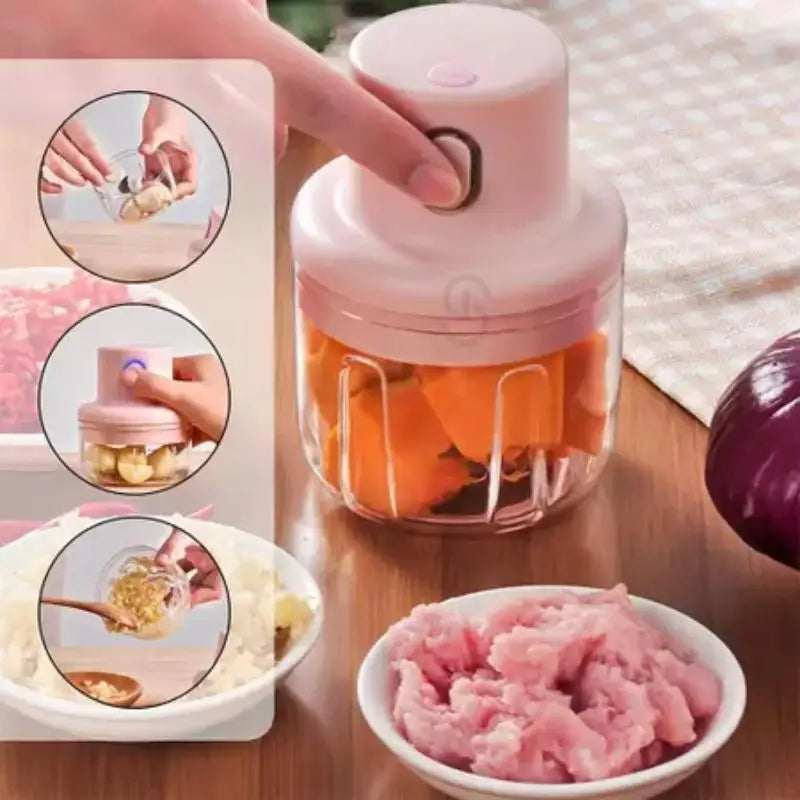 Mini Processador De Alimentos Elétrico 250ml Triturador Recarregável Sem Fio U Cozuti