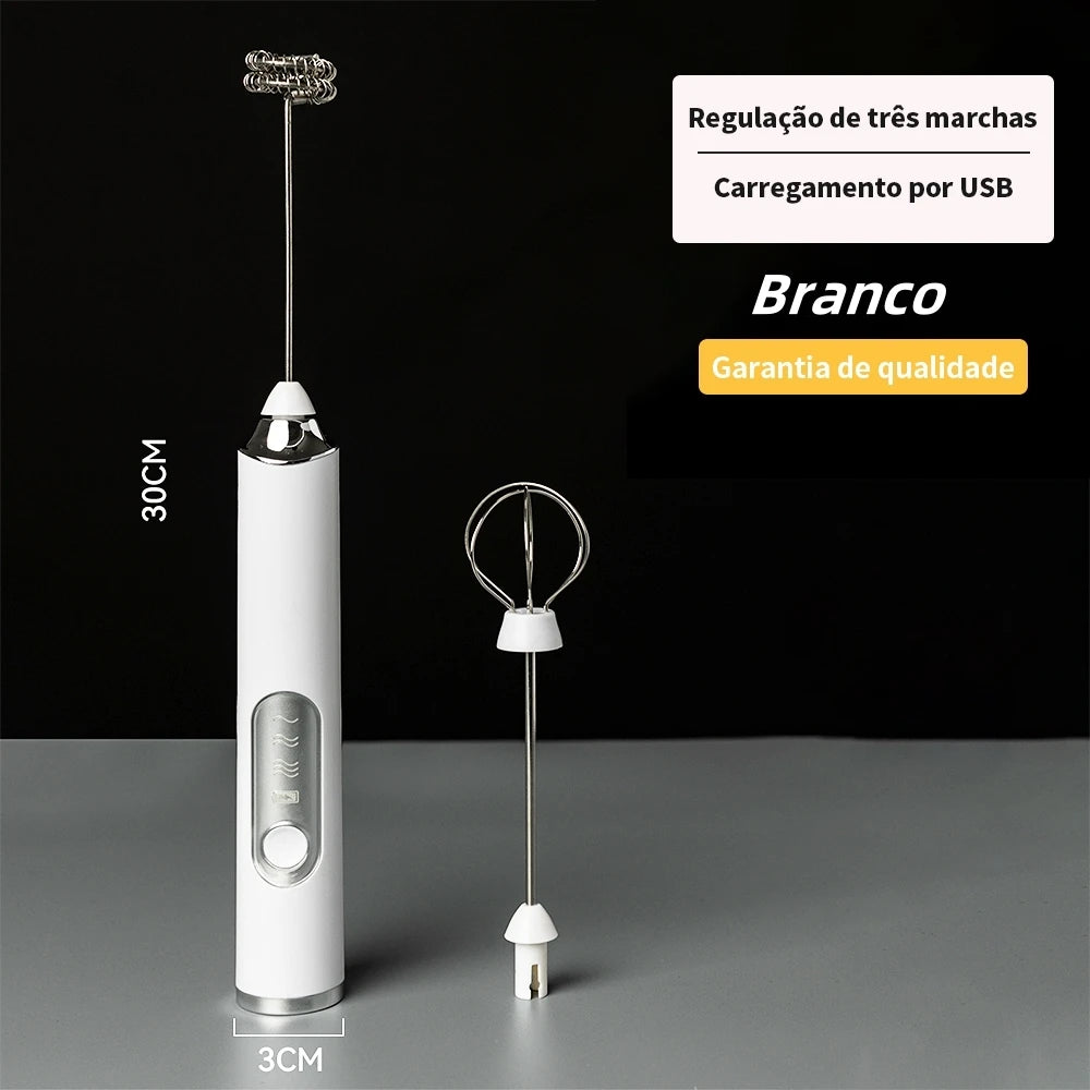 Batedor Misturador Mixer Elétrico para Bebidas Leite Café Clara portátil de O Cozuti