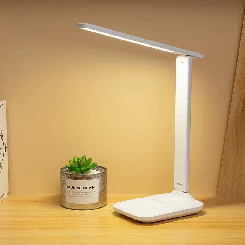 Candeeiro de Mesa LED Regulável Touch, Carregamento USB, 3 Núcleos, Dobrável, Cozuti