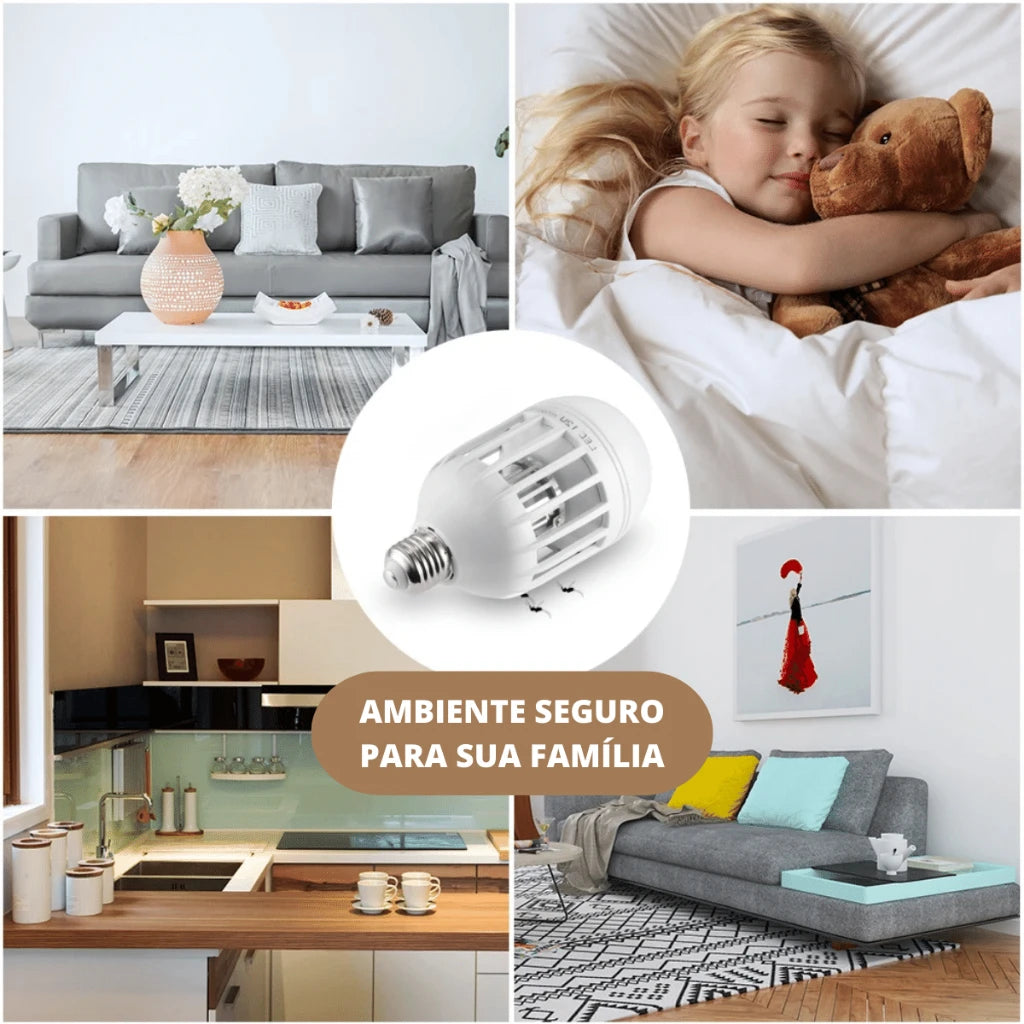 Lâmpada Luz Led Mata Mosquito Pernilongo Insetos Inseticida Repelente Elétrica Cozuti