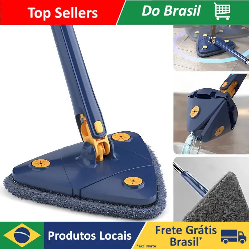 DAFUSHOP Esfregão Triangulo Mop De Limpeza Ajustável Giratória 360° Cozuti