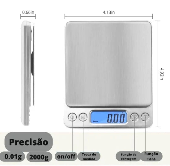 Balança Digital De Alta Precisão 0,1g-2kg Profissional Cozuti