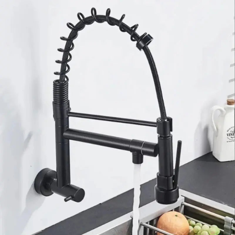 Torneira de cozinha embutida na parede, spray flexível, moderna Cozuti