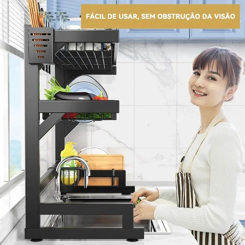 Prateleira para cozinha, banheiro Prateleiras, organizador de armazenamento com Cozuti