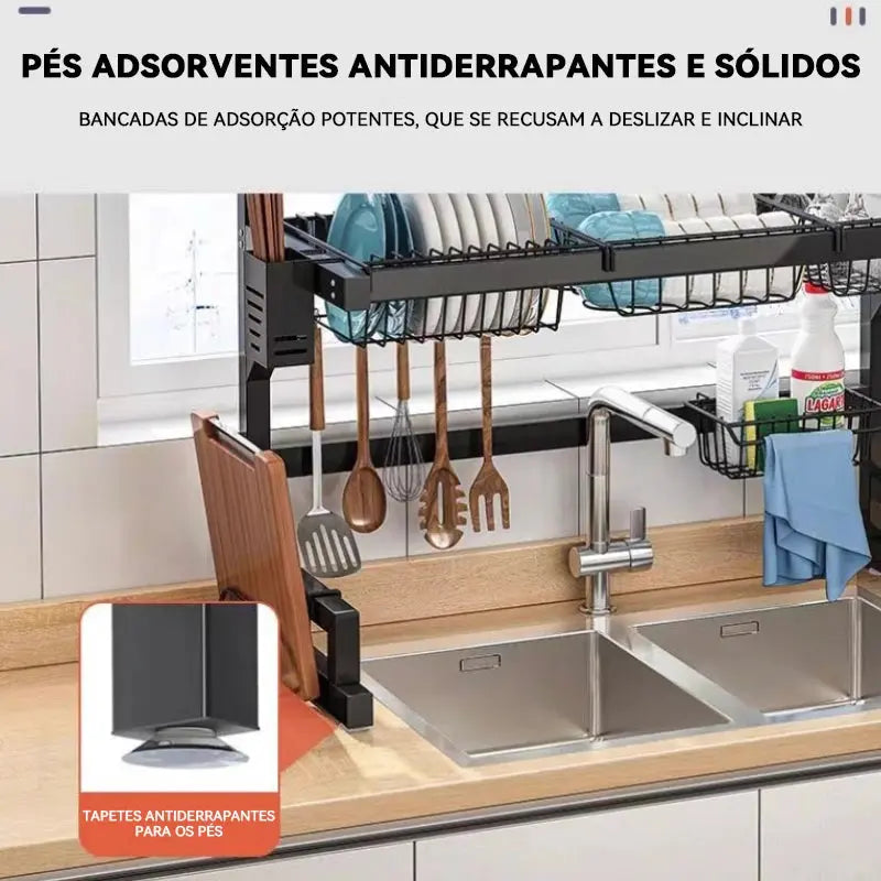 Prateleira para cozinha, banheiro Prateleiras, organizador de armazenamento com Cozuti